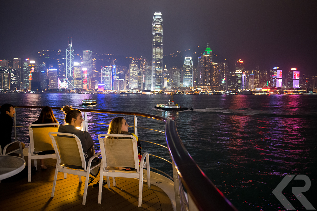 Hong Kong skyline viewed from ship.