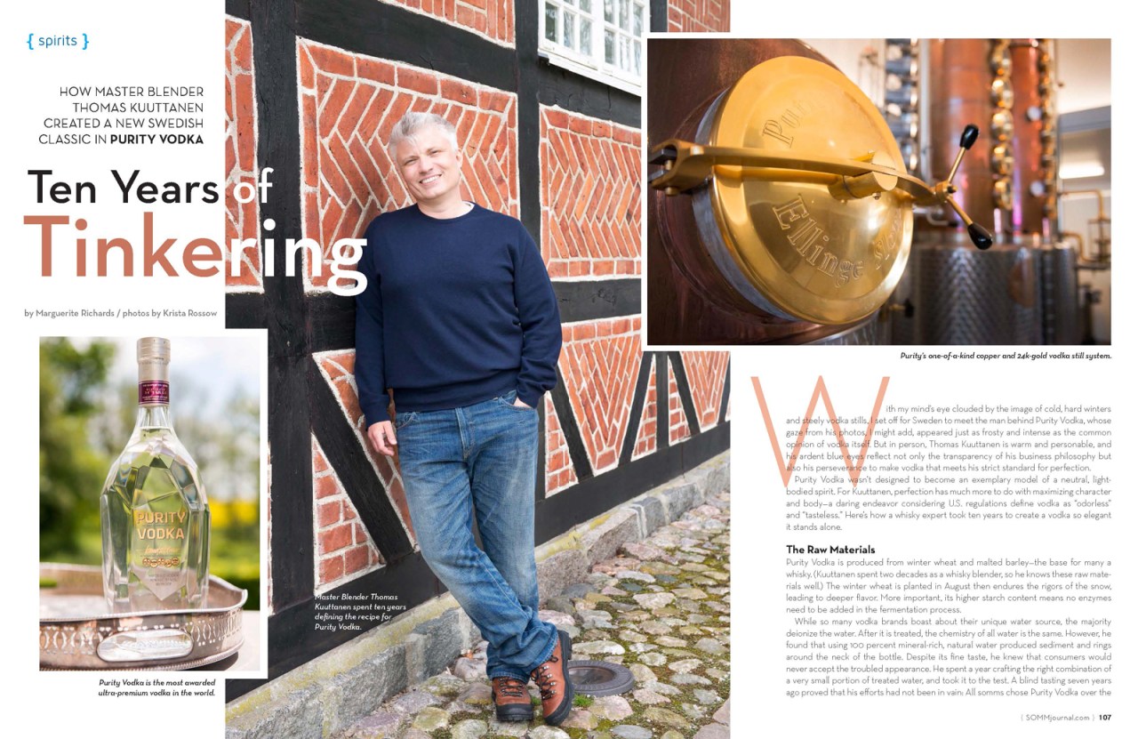 Article about Purity vodka in Somm Journal