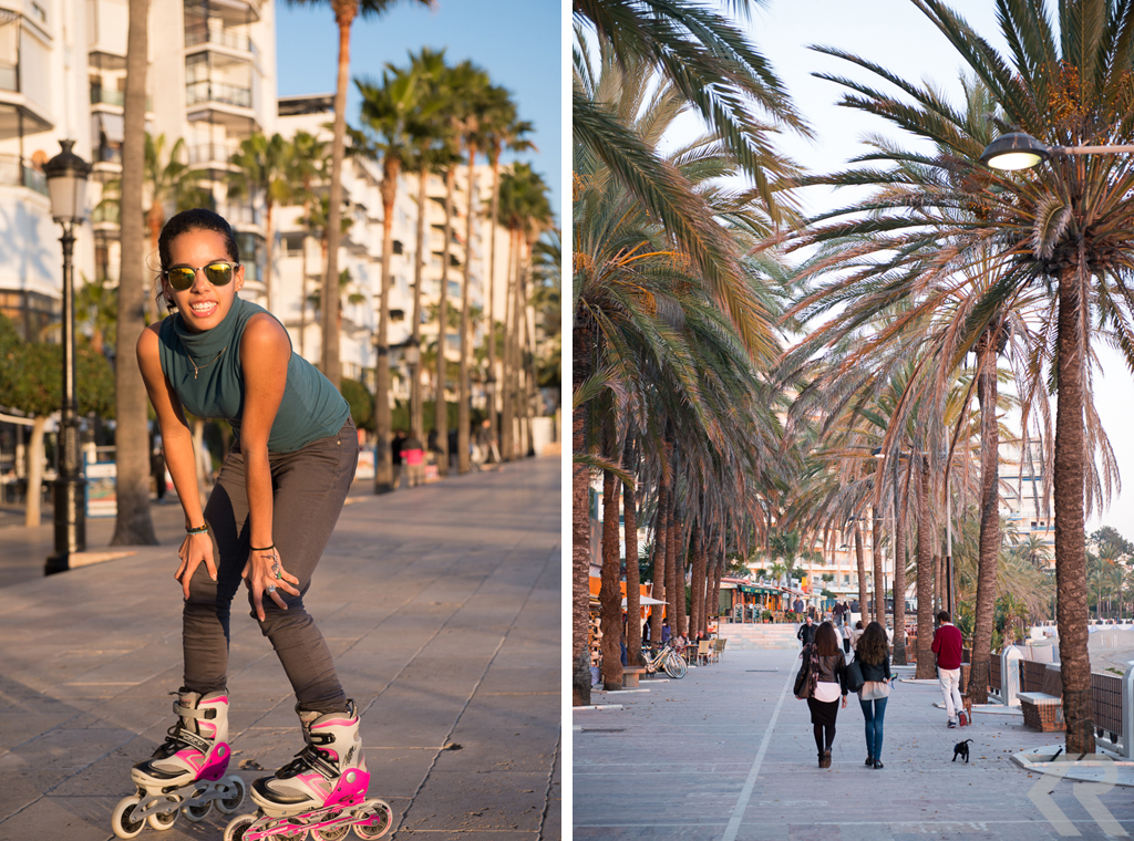 People on the Paseo Maritimo in Marbella
