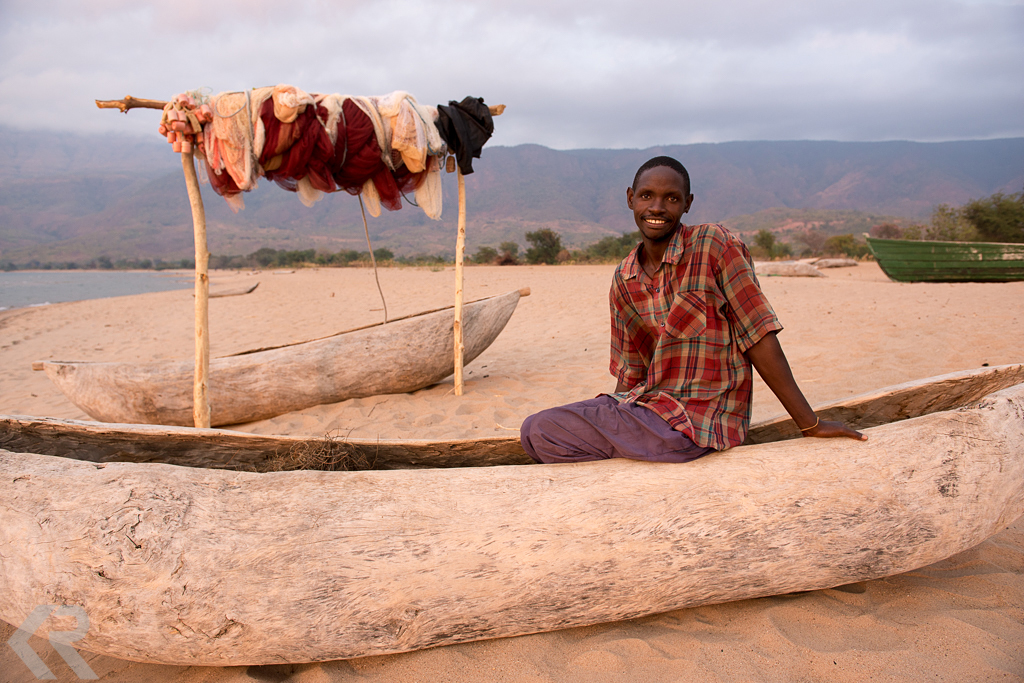 Portrait of a man on Chitemba Beach in Malawi.
